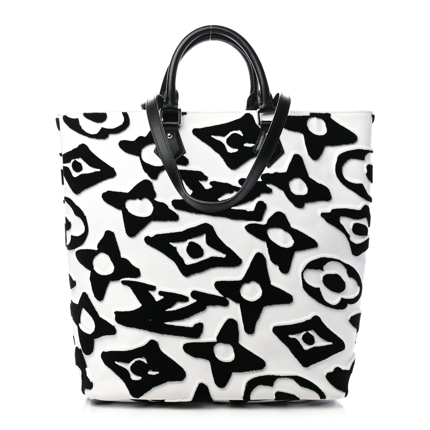 X UF Tufted Monogram Tufted Cabas White Black