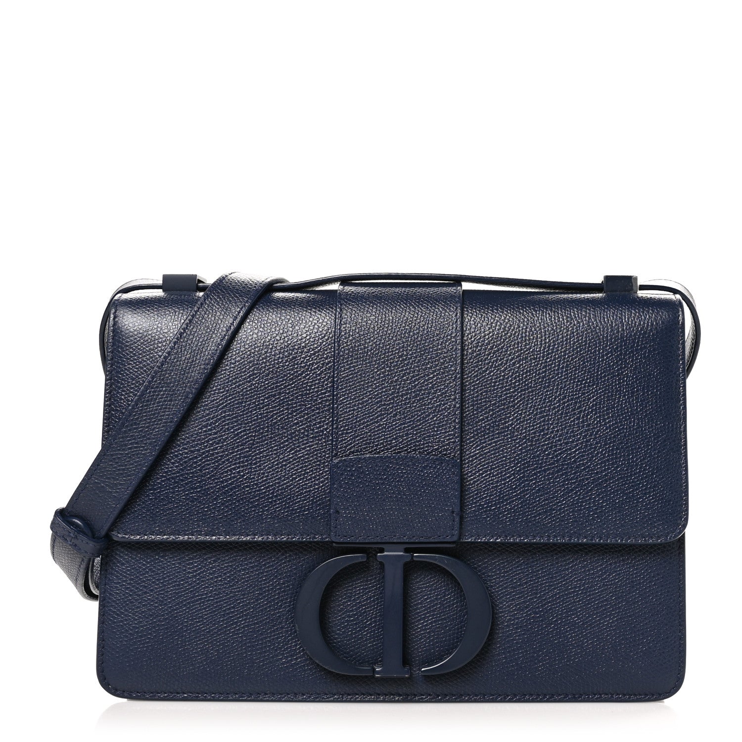 Christian Dior Ultra Matte Grained Calfskin 30 Montaigne Flap Bag Navy 1 of 11