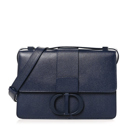 Christian Dior Ultra Matte Grained Calfskin 30 Montaigne Flap Bag Navy 1 of 11