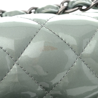 Chanel Patent Quilted Jumbo Double Flap Blue 14 of 17