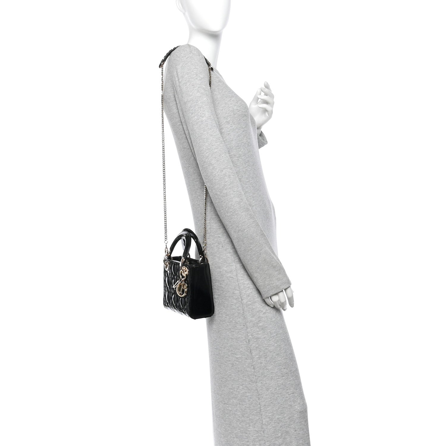 Christian Dior Patent Cannage Mini Lady Dior Black 2 of 10