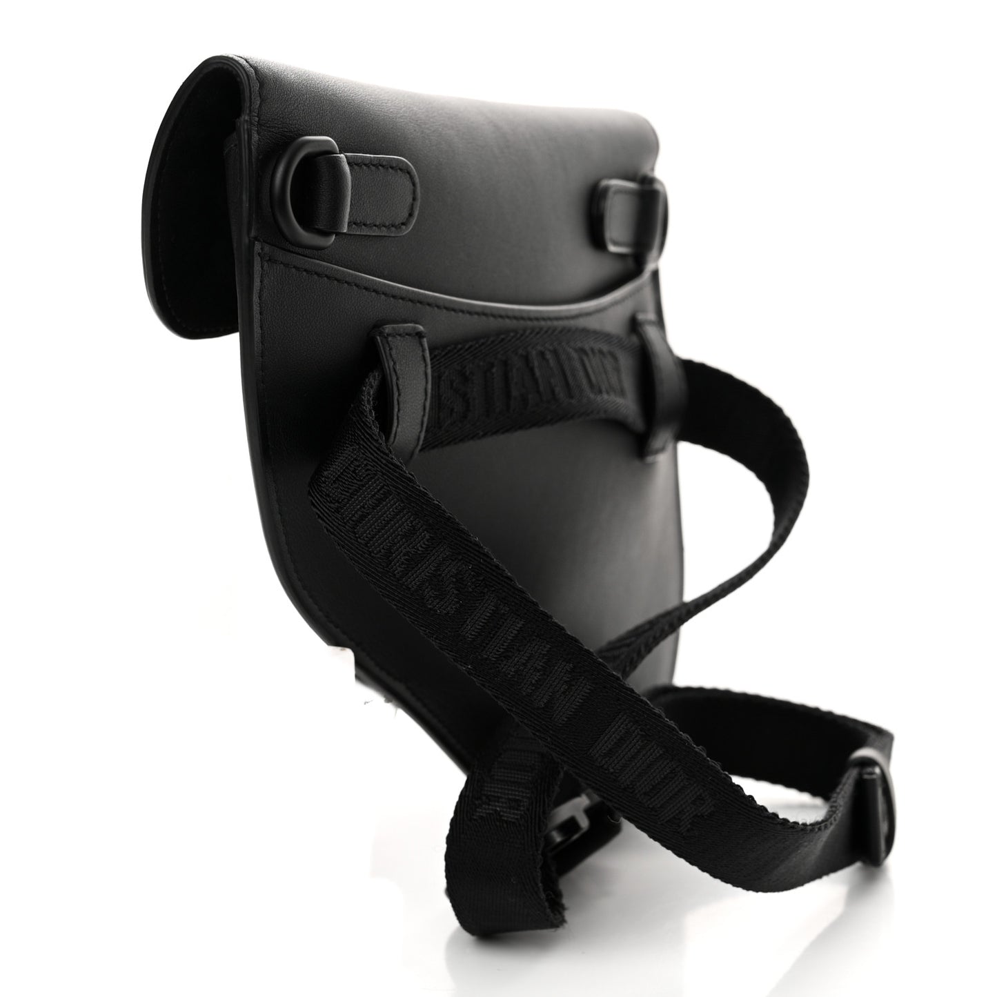 Ultra Matte Calfskin Saddle Belt Bag Black