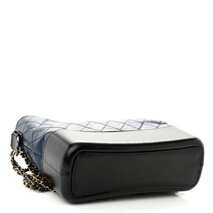 Chanel Aged Calfskin Quilted Medium Gabrielle Hobo Navy Black 4 of 10