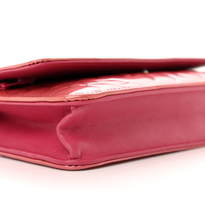 Chanel Patent Camellia Embossed Wallet on Chain WOC Rose 10 of 24