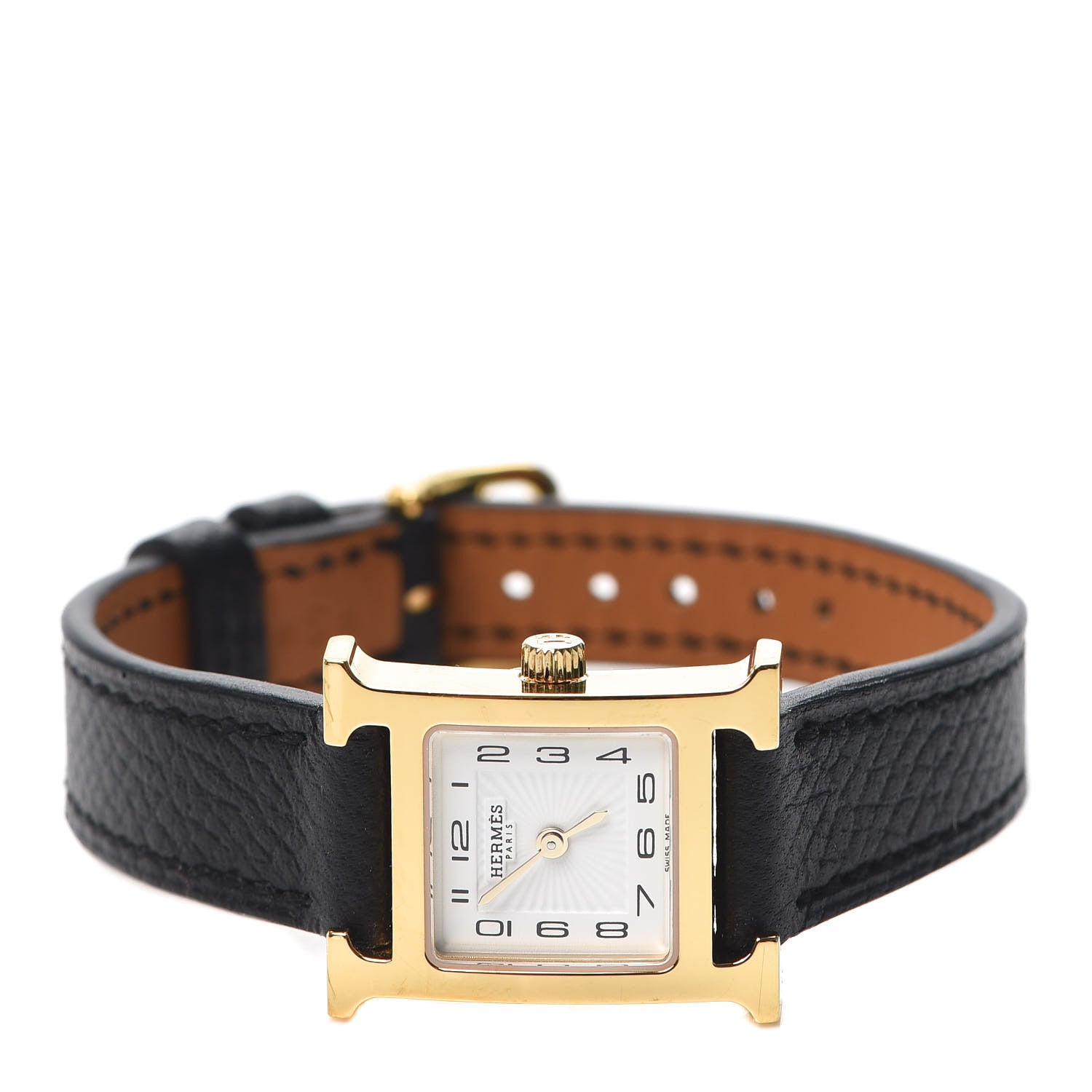 Hermes Stainless Steel Epsom 17.2mm Heure H Hour Quartz Watch Noir 2 of 5