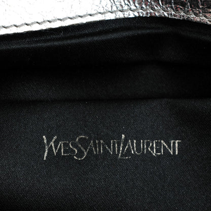 Saint Laurent Metallic Calfskin Monogram Large Belle De Jour Clutch Silver 6 of 9
