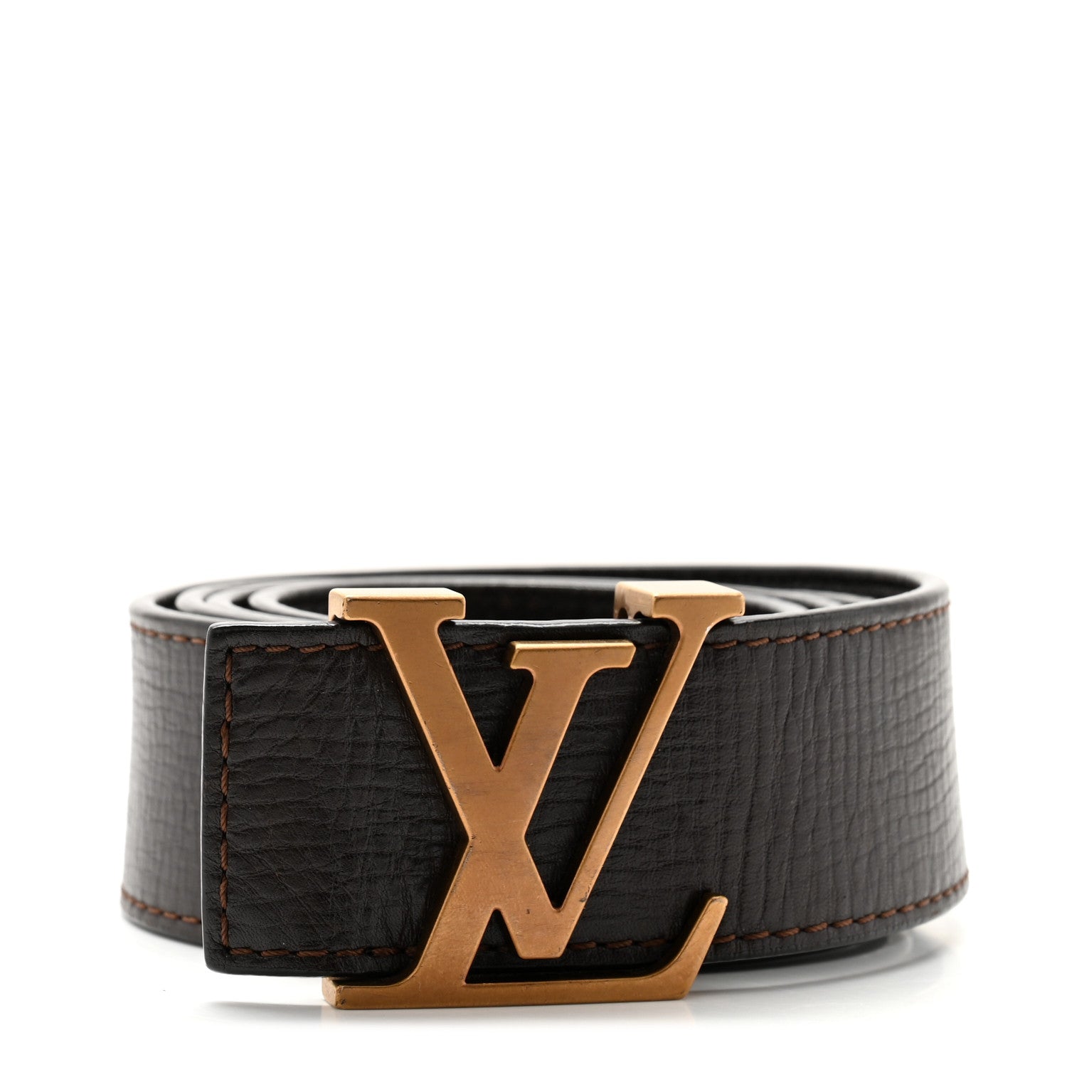 Louis Vuitton Taurillon Calfskin LV Initiales Belt 90 36 Brown 1 of 6