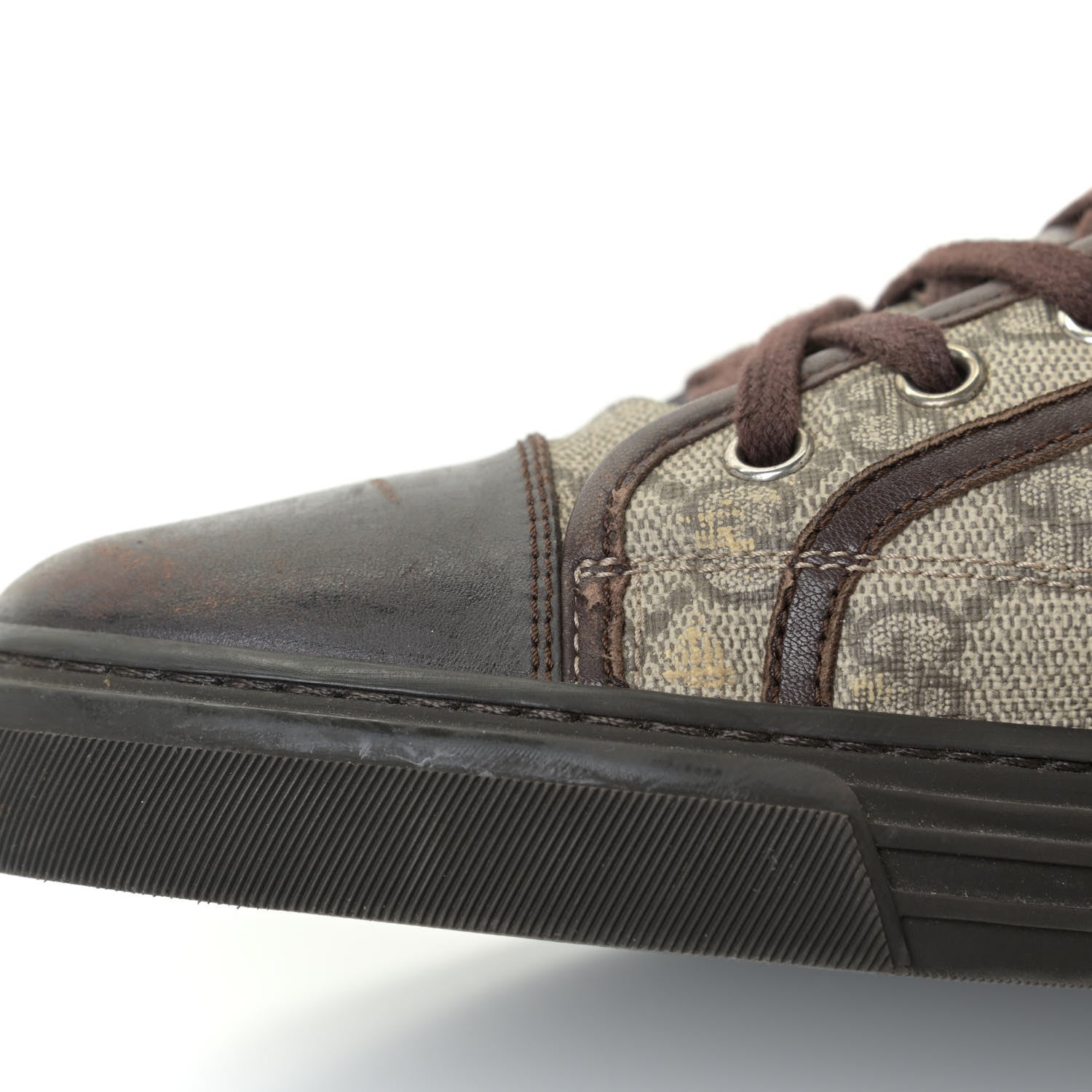 Gucci GG Supreme Monogram Mens Sneakers 8.5 Brown 18 of 22