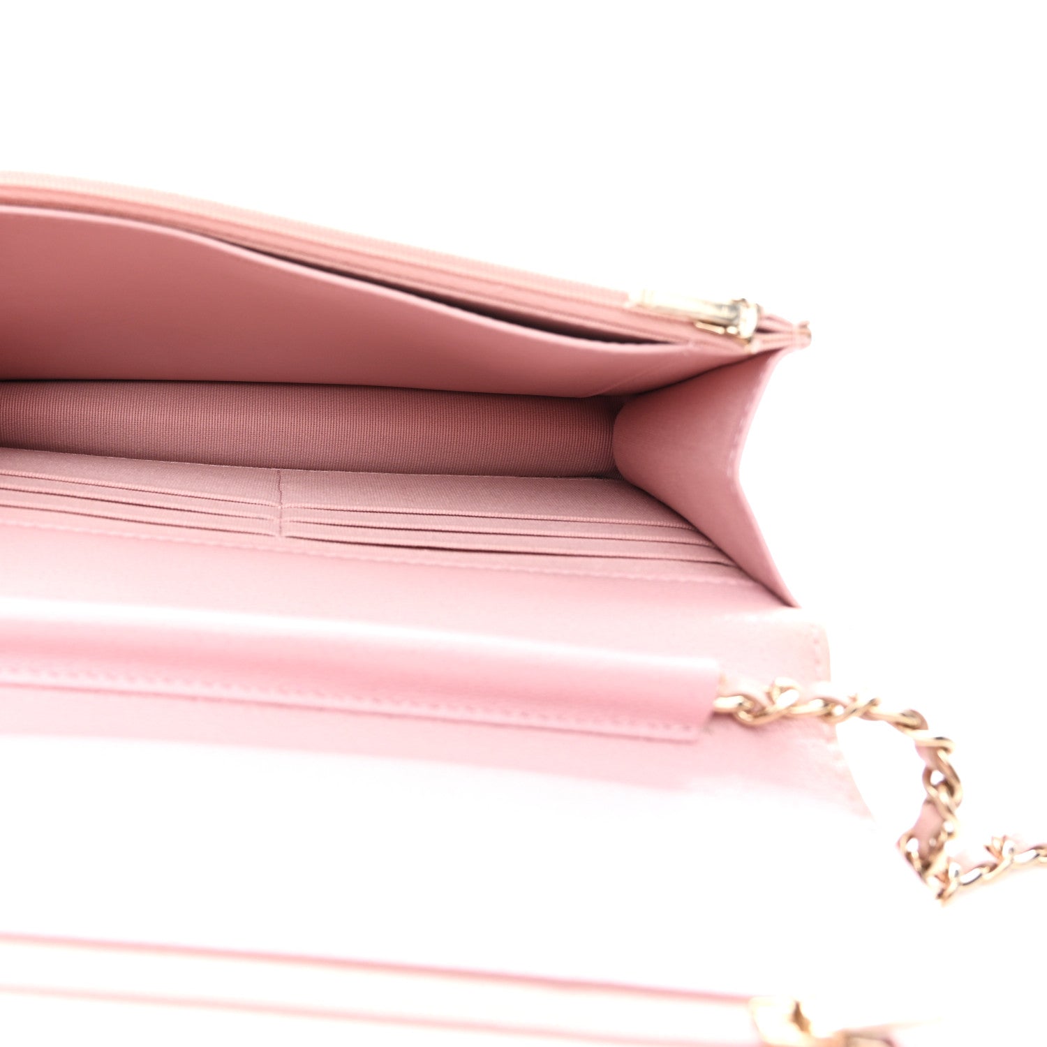 Chanel Caviar Quilted Studded CC Wallet on Chain WOC Light Pink 5 of 11