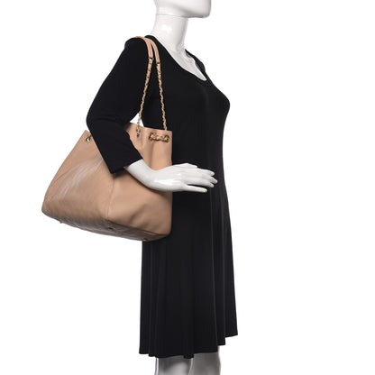 Chanel Grained Calfskin Stitched Supple Rock Shopping Tote Beige 2 of 10