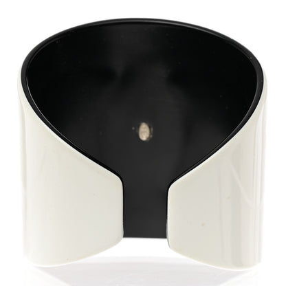 Chanel Resin CC Wide Cuff Black White 3 of 4