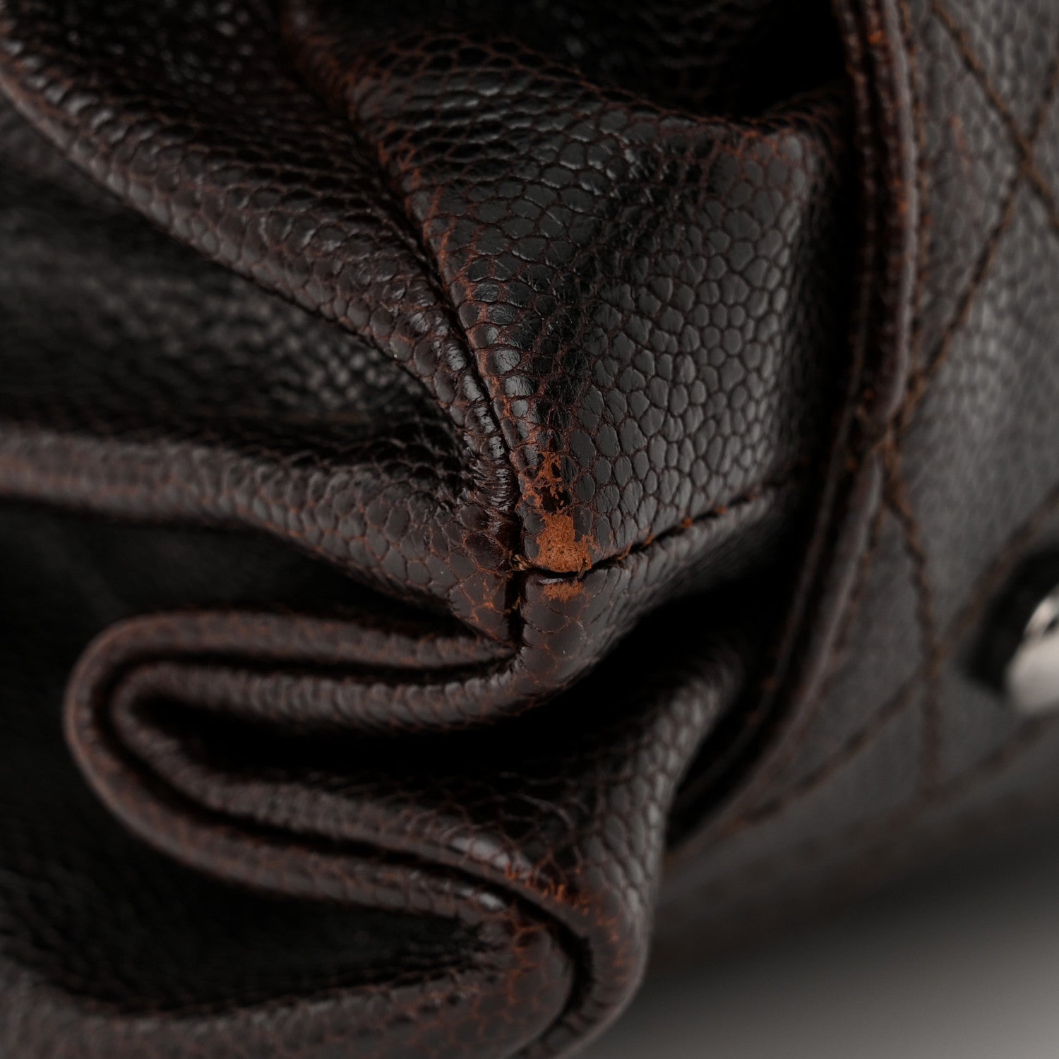 Chanel Glazed Caviar Pocket In The City Tote Dark Brown 12 of 12