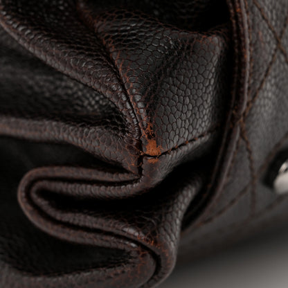 Chanel Glazed Caviar Pocket In The City Tote Dark Brown 12 of 12