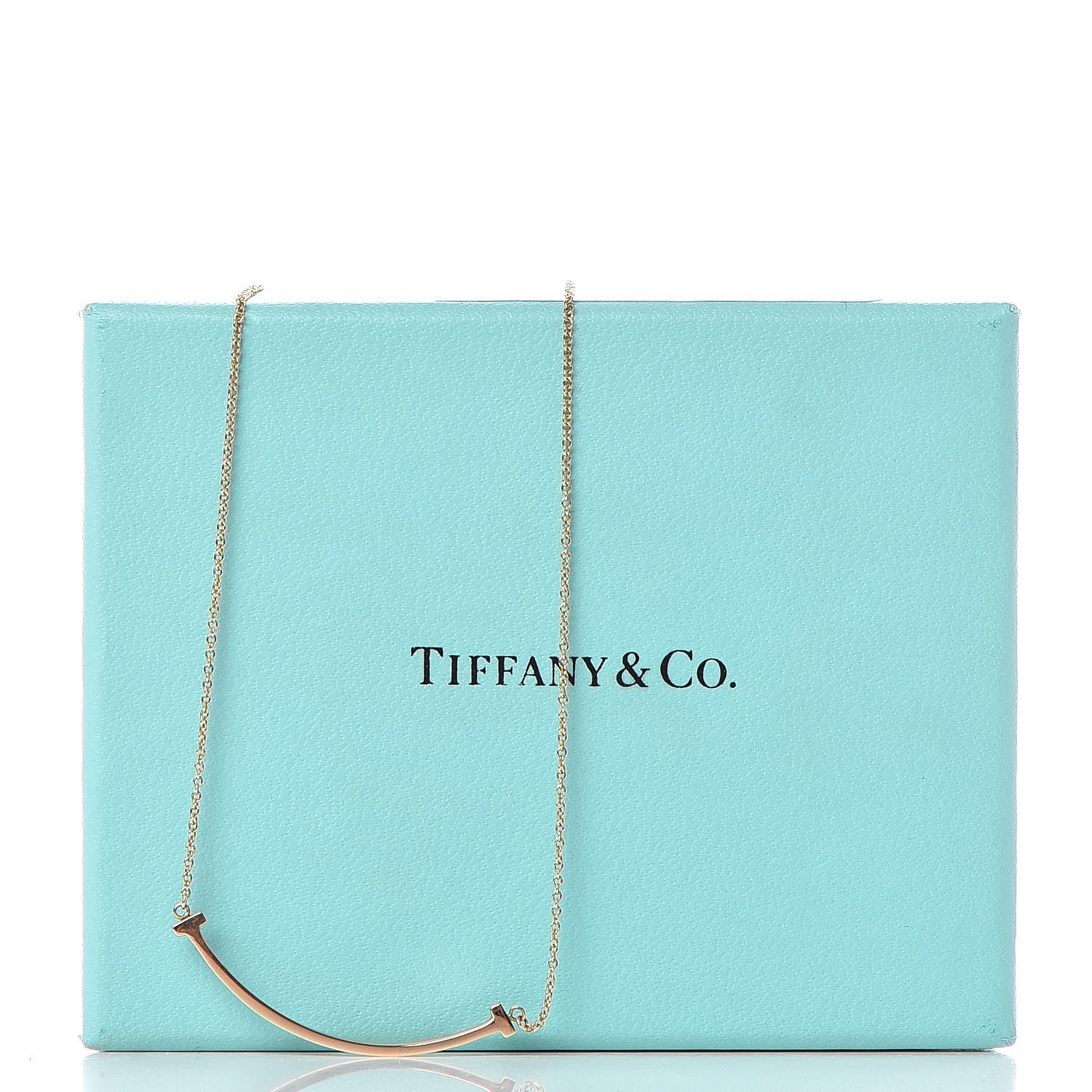 Tiffany 18K Rose Gold Small T Smile Pendant Necklace 7 of 7