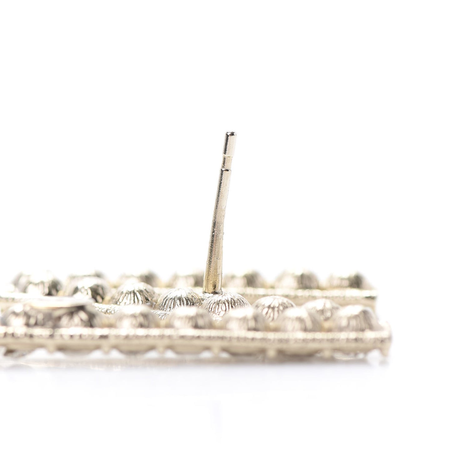Crystal Cha-Nel Logo Drop Earrings Gold