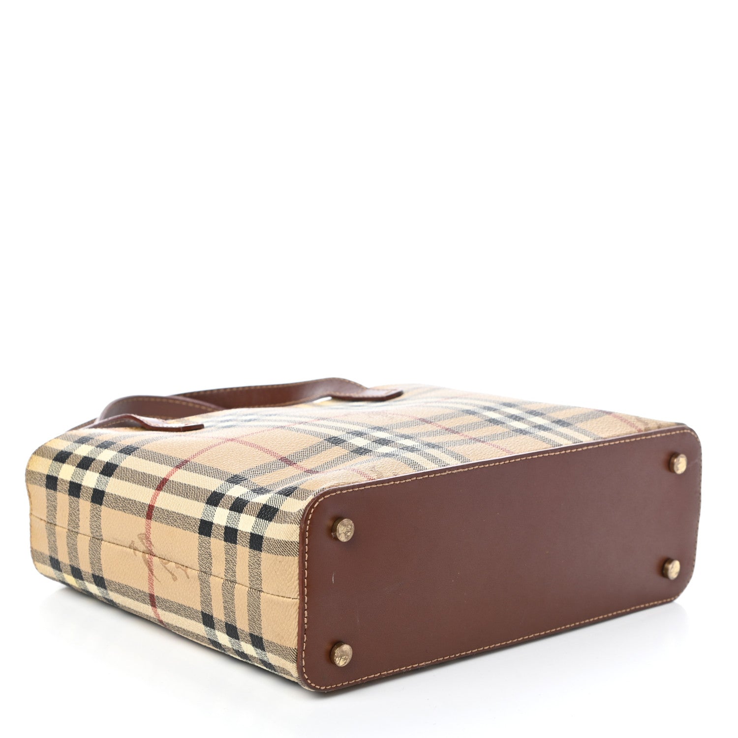 Burberry Haymarket Check Small Tote Brown 4 of 12