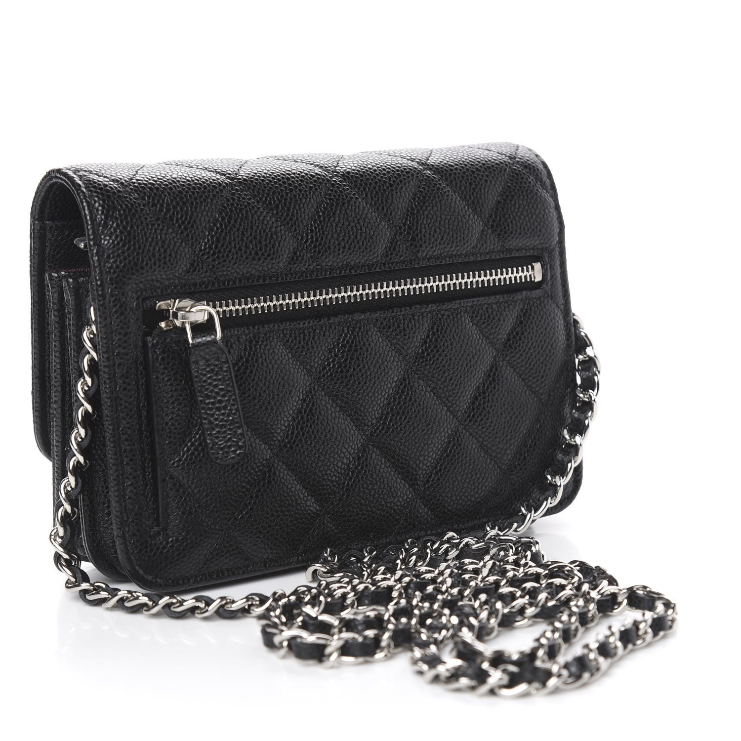 Chanel Caviar Quilted Mini Wallet On Chain WOC Black 3 of 10