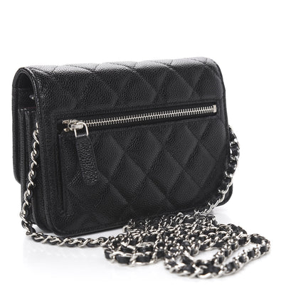 Chanel Caviar Quilted Mini Wallet On Chain WOC Black 3 of 10
