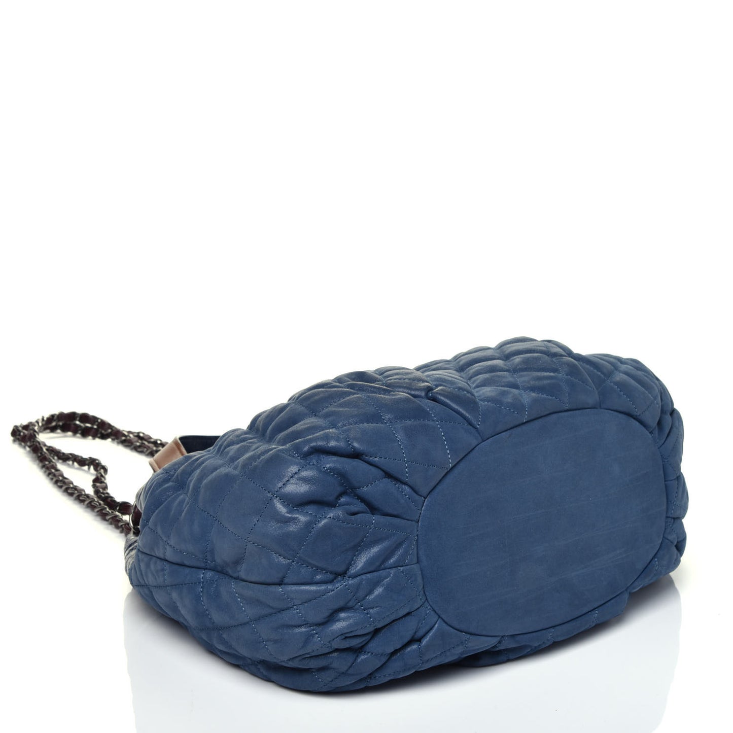 Iridescent Calfskin Quilted Large In The Mix Tote Navy