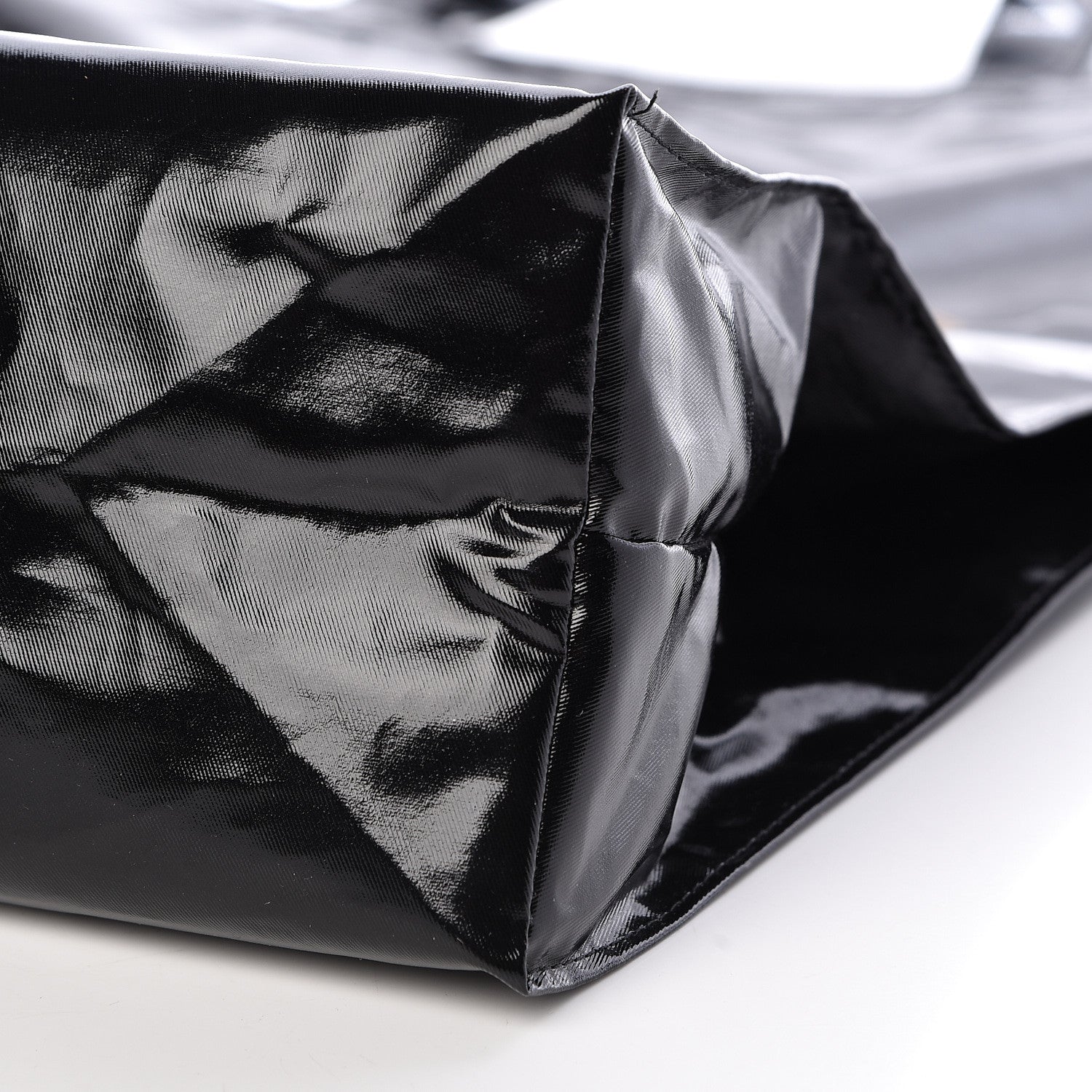 Gucci Patent Canvas Frame Logo Vertical Tote Black Crop 10 of 11