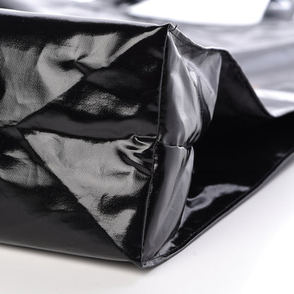 Gucci Patent Canvas Frame Logo Vertical Tote Black Crop 10 of 11