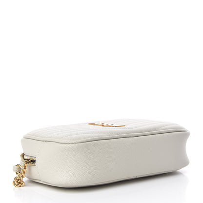 Saint Laurent Grain De Poudre Matelasse Monogram Mini Lou Camera Bag Blanc Vintage 4 of 11