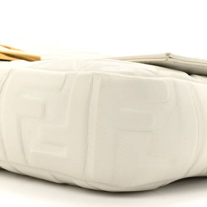 Fendi Nappa FF 1974 Embossed Baguette White 9 of 14