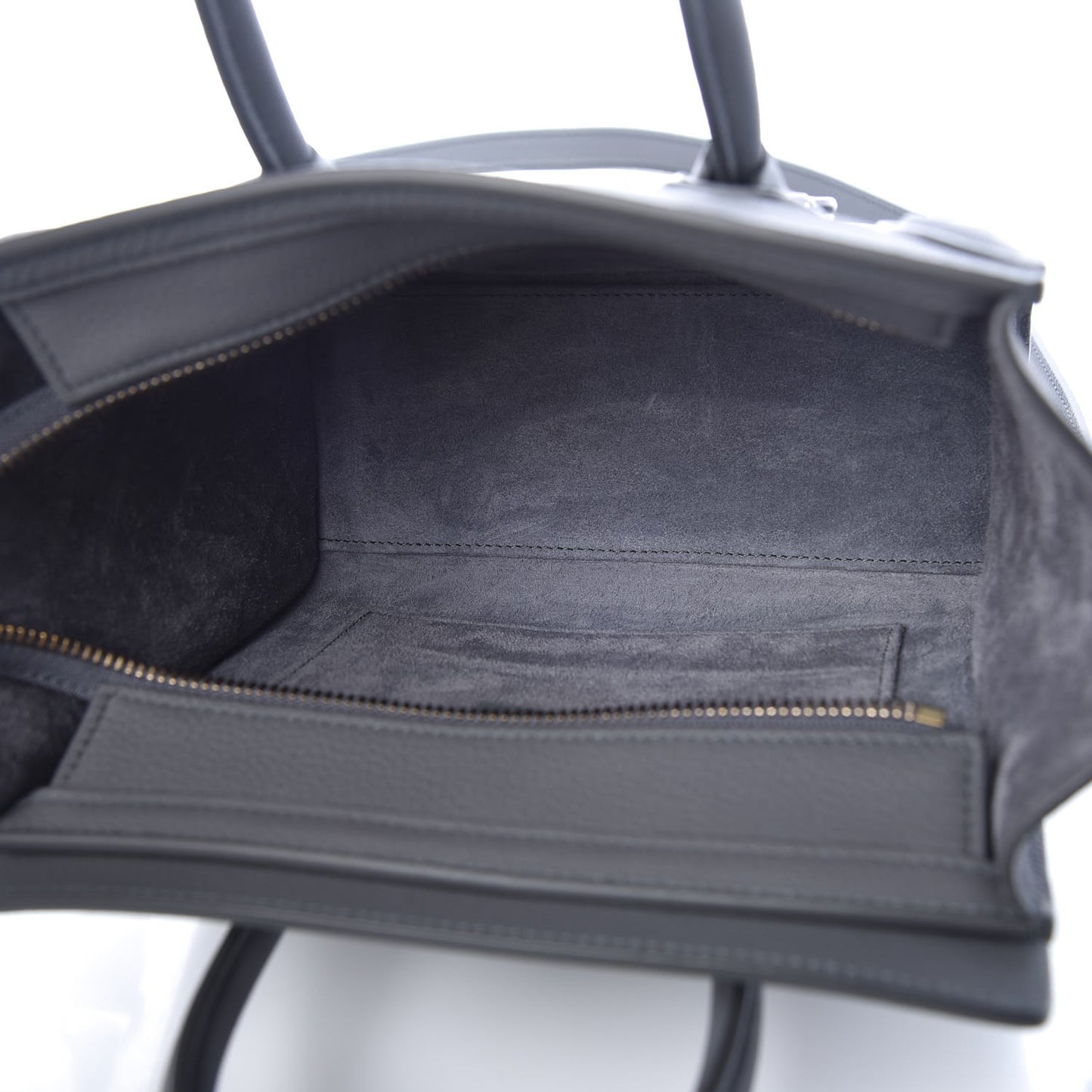 Drummed Calfskin Nano Luggage Kohl