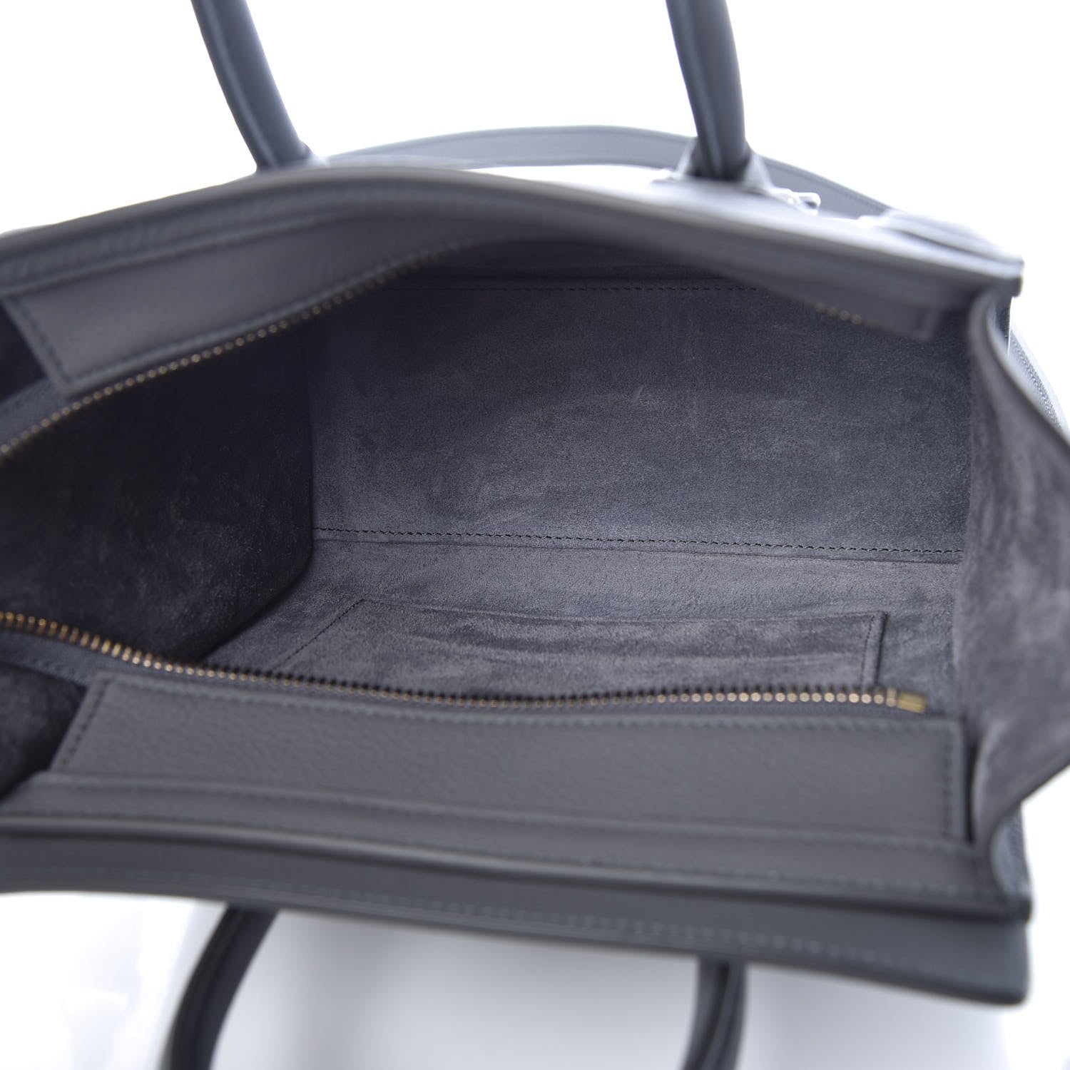 Celine Drummed Calfskin Nano Luggage Kohl 5 of 7