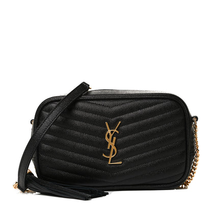Saint Laurent Grain De Poudre Matelasse Monogram Mini Lou Camera Bag Black 1 of 10