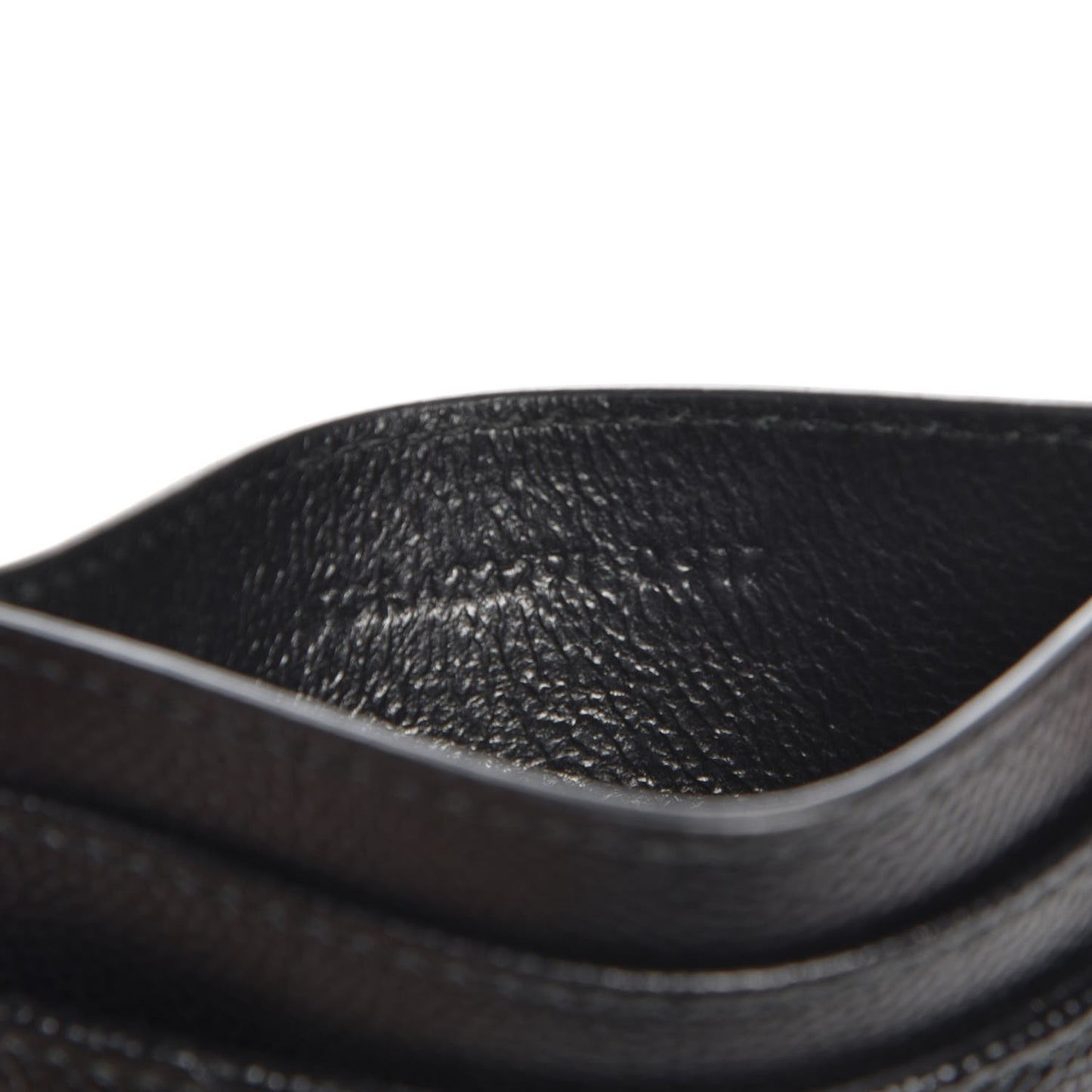 Grain De Poudre Matelasse Chevron Monogram Credit Card Case Black