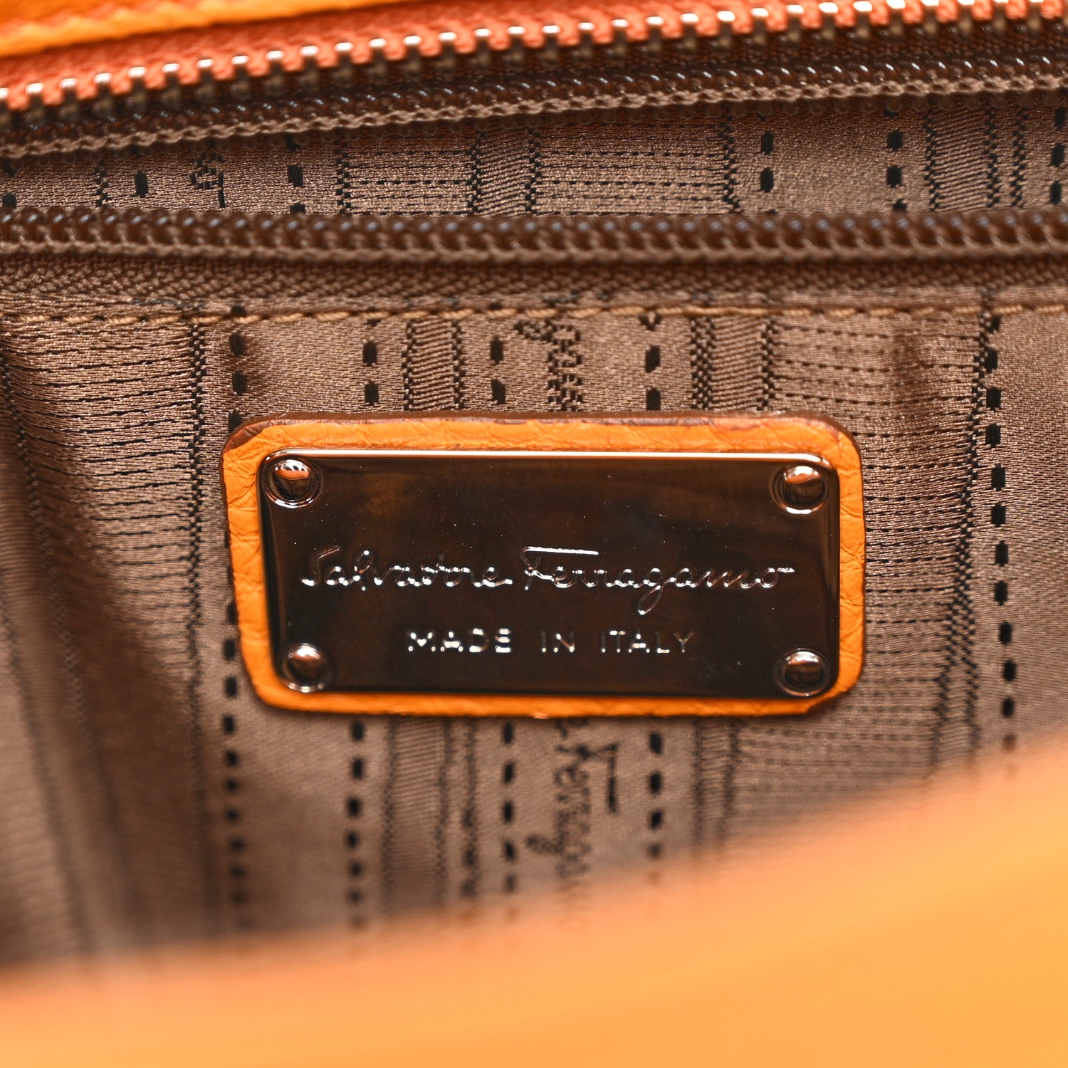 Salvatore Ferragamo Calfskin Large Sofia Shoulder Bag Olivello 6 of 10
