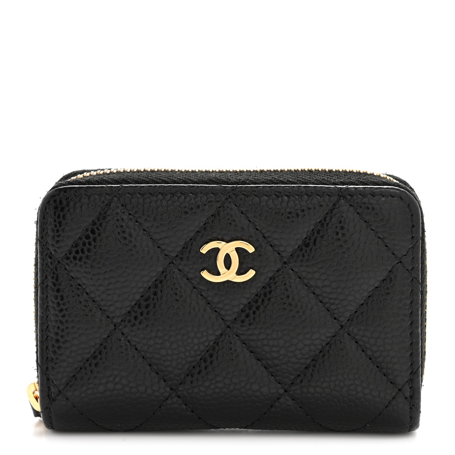 Chanel Caviar Quilted Zip Coin Purse Black 1 of 9