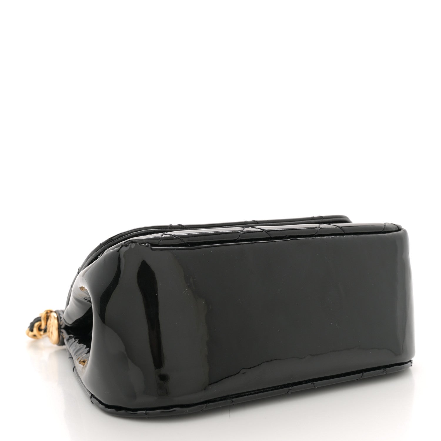Chanel Patent Quilted Frame Clutch Flap With Chain Black 4 of 13