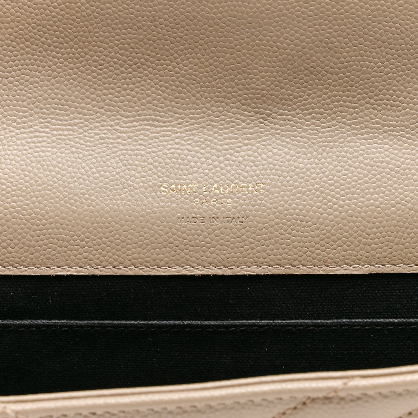 Grain De Poudre Matelasse Chevron Monogram Envelope Clutch Dark Beige