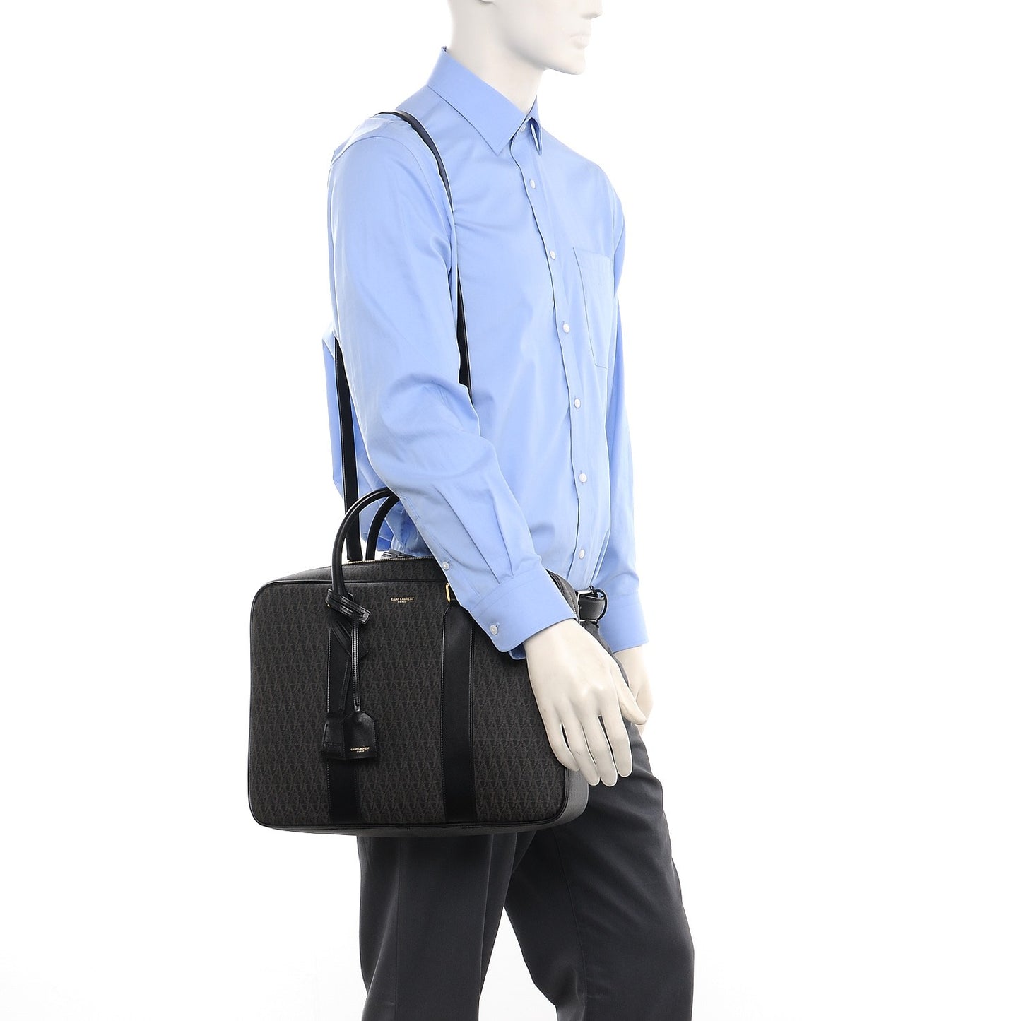 Toile Classic Monogram Rodeo Briefcase Black