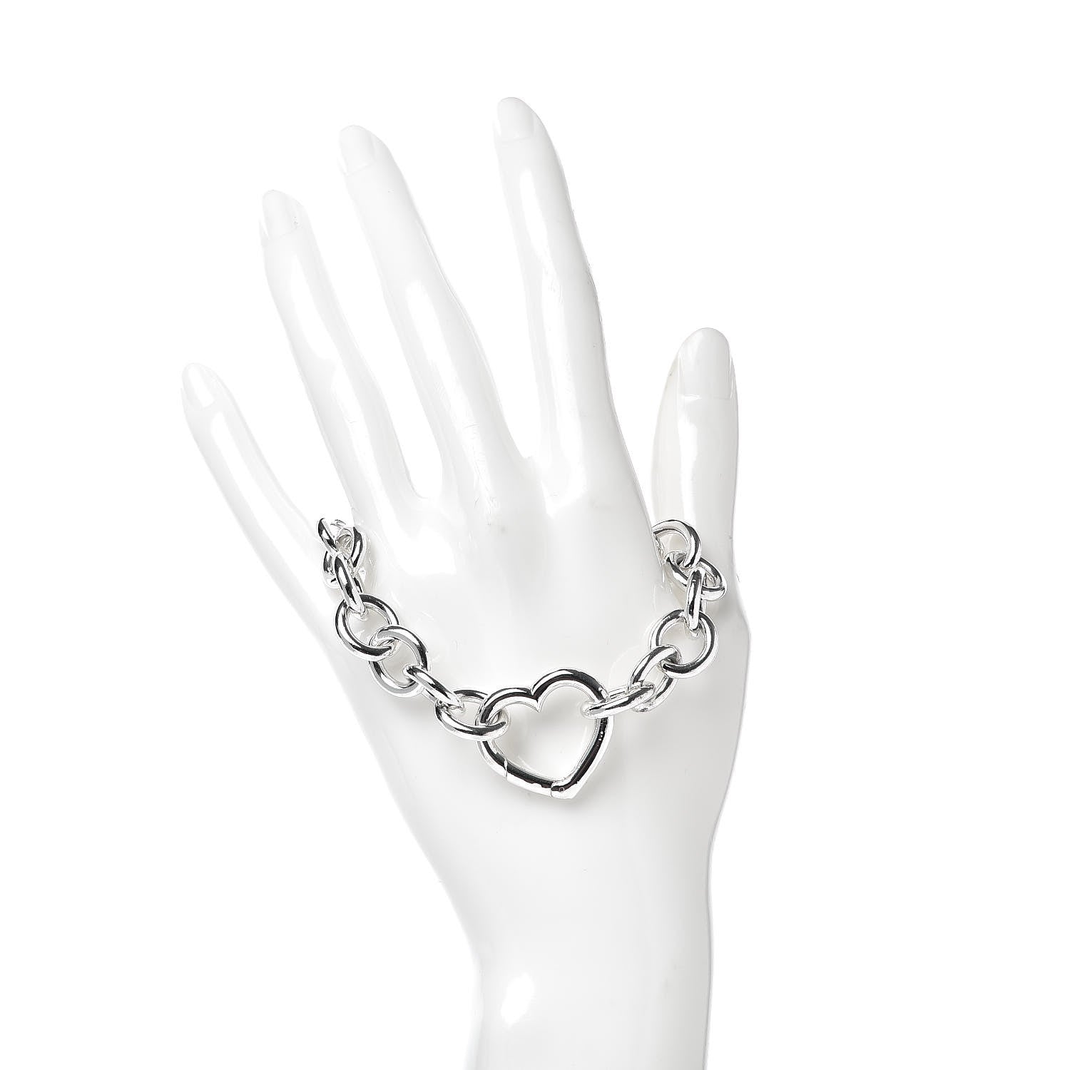 Tiffany Sterling Silver Open Heart Clasp Bracelet 2 of 5