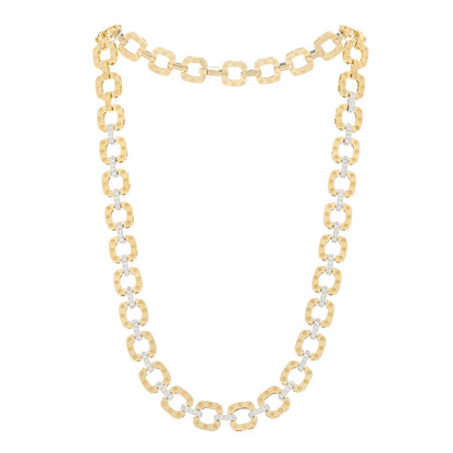 Roberto Coin 18K Yellow White Gold Diamond Pois Moi Link Necklace 2 of 4