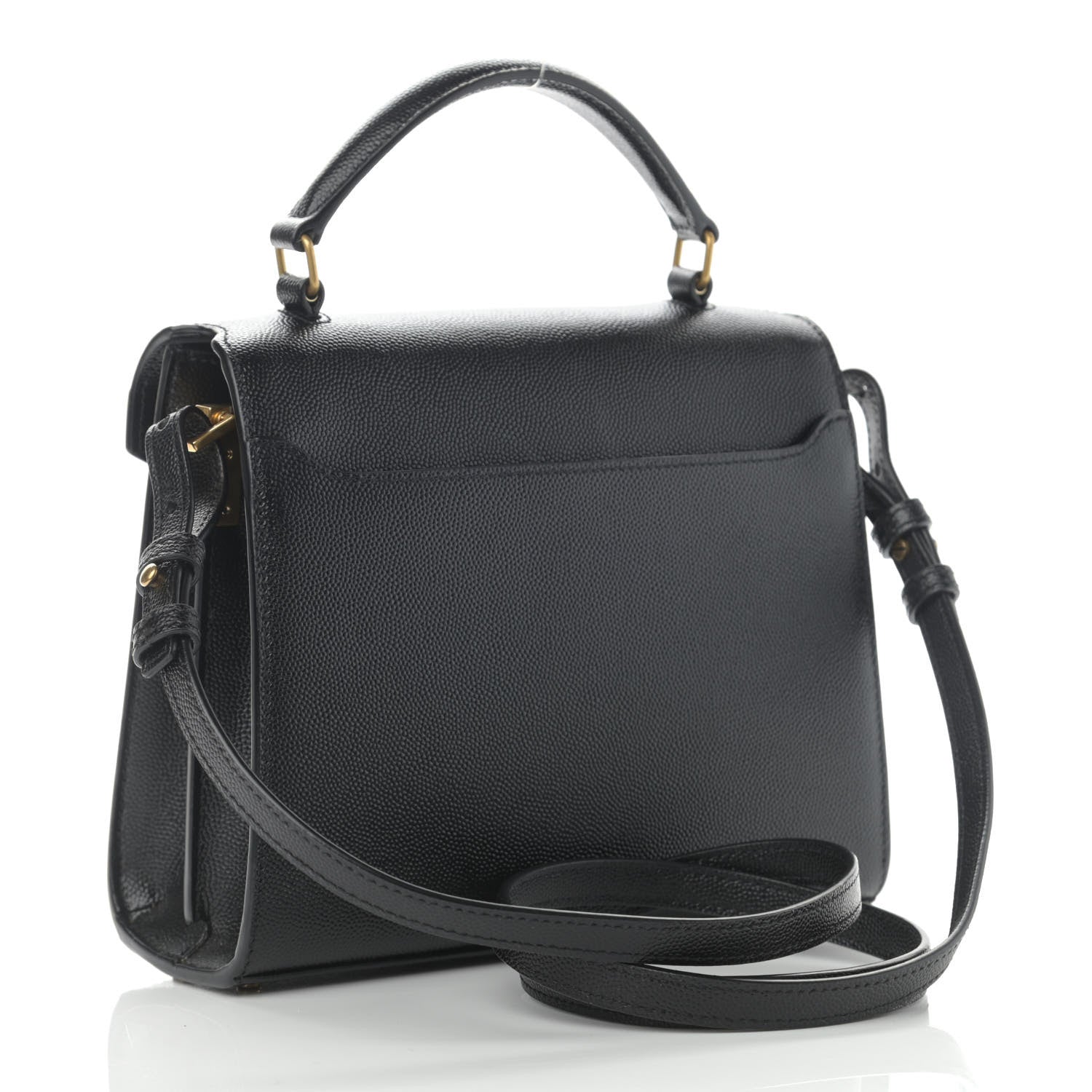 Saint Laurent Grain de Poudre Mini Classic Monogram Cassandra Top Handle Black 3 of 14