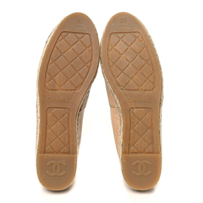 Chanel Lambskin CC Espadrilles 39 Beige Black 6 of 10