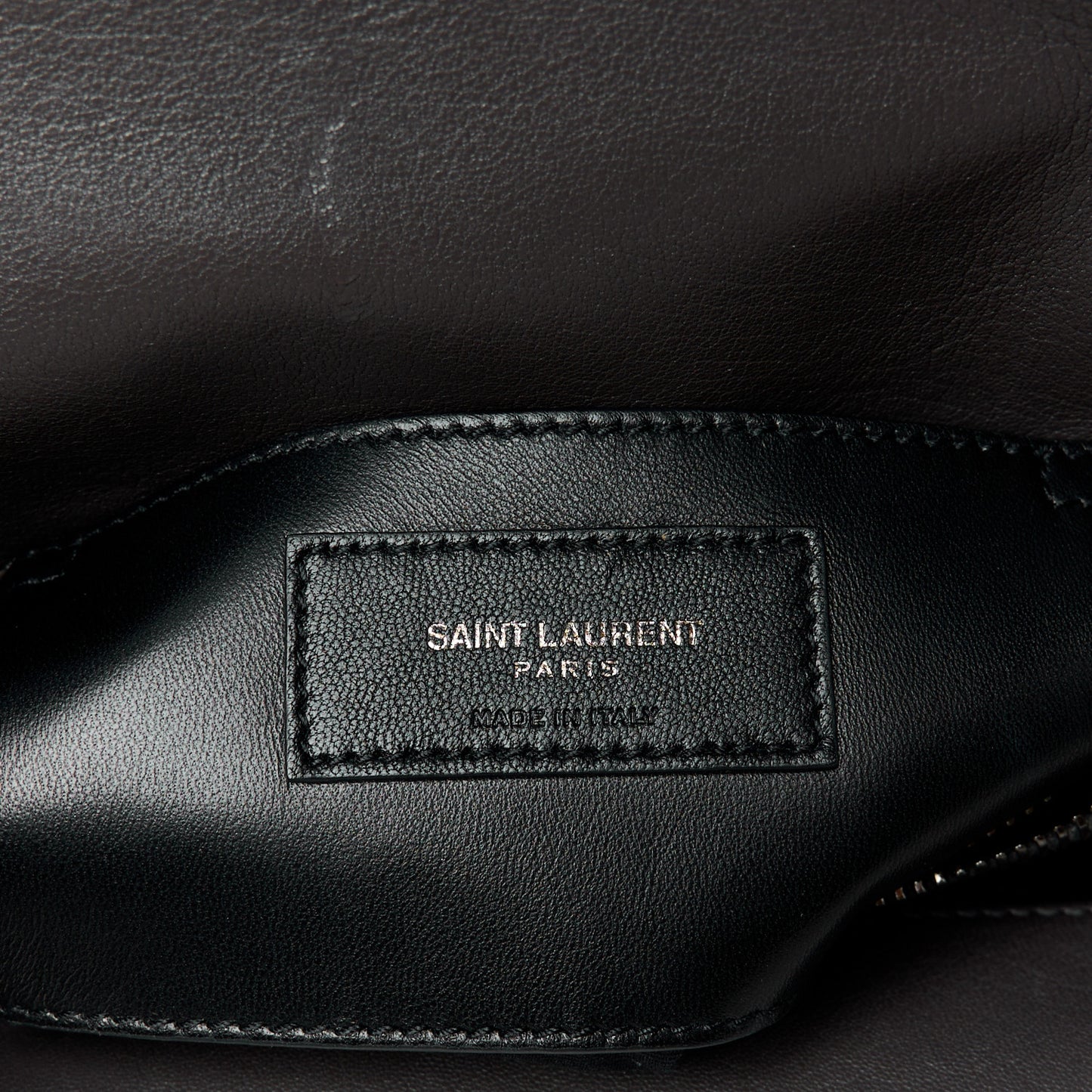 Sheepskin Matelasse Chevron Monogram Medium College Bag Asphalt