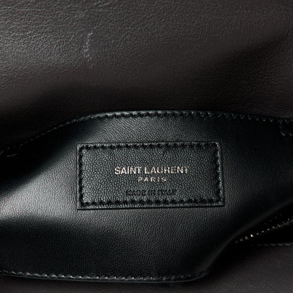 Saint Laurent Sheepskin Matelasse Chevron Monogram Medium College Bag Asphalt 7 of 11