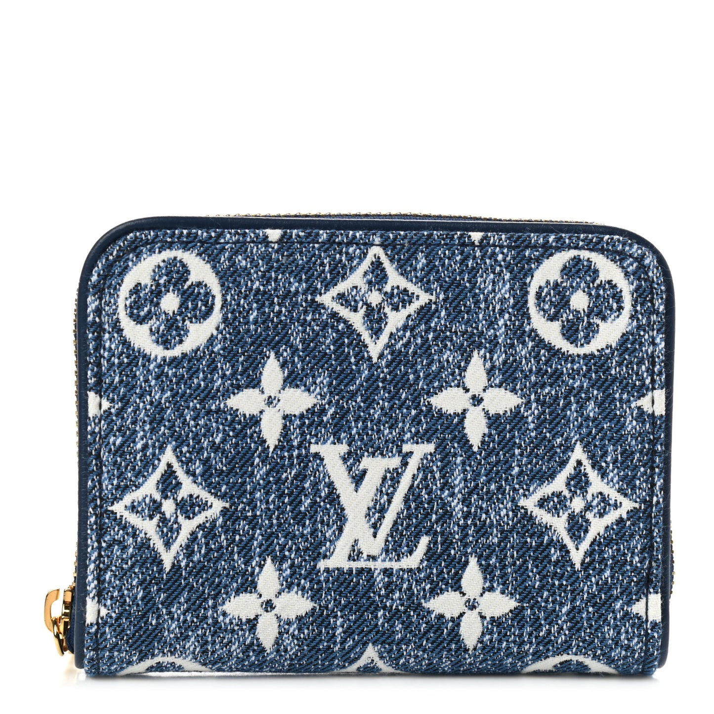 Denim Monogram Jacquard Zippy Coin Purse Bleu