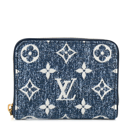 Louis Vuitton Denim Monogram Jacquard Zippy Coin Purse Bleu 1 of 6