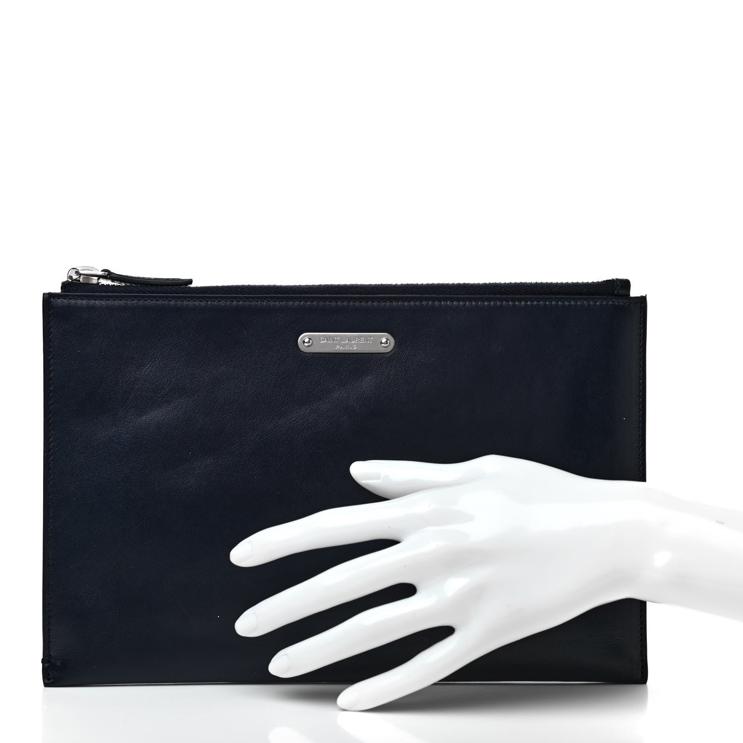 Saint Laurent Calfskin Mini ID Tablet Holder Deep Marine 2 of 7