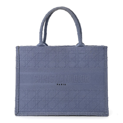 Christian Dior Embroidered Cannage Medium Book Tote Denim Blue 1 of 11