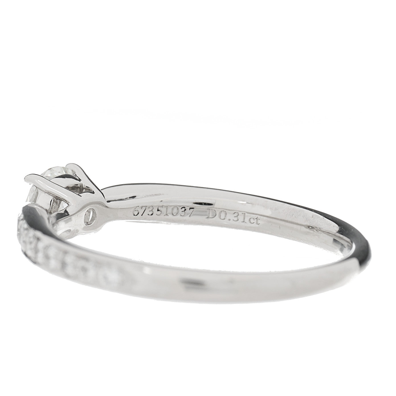 Platinum Diamond .31ct Round Brilliant Harmony Engagement Ring 48 4.5