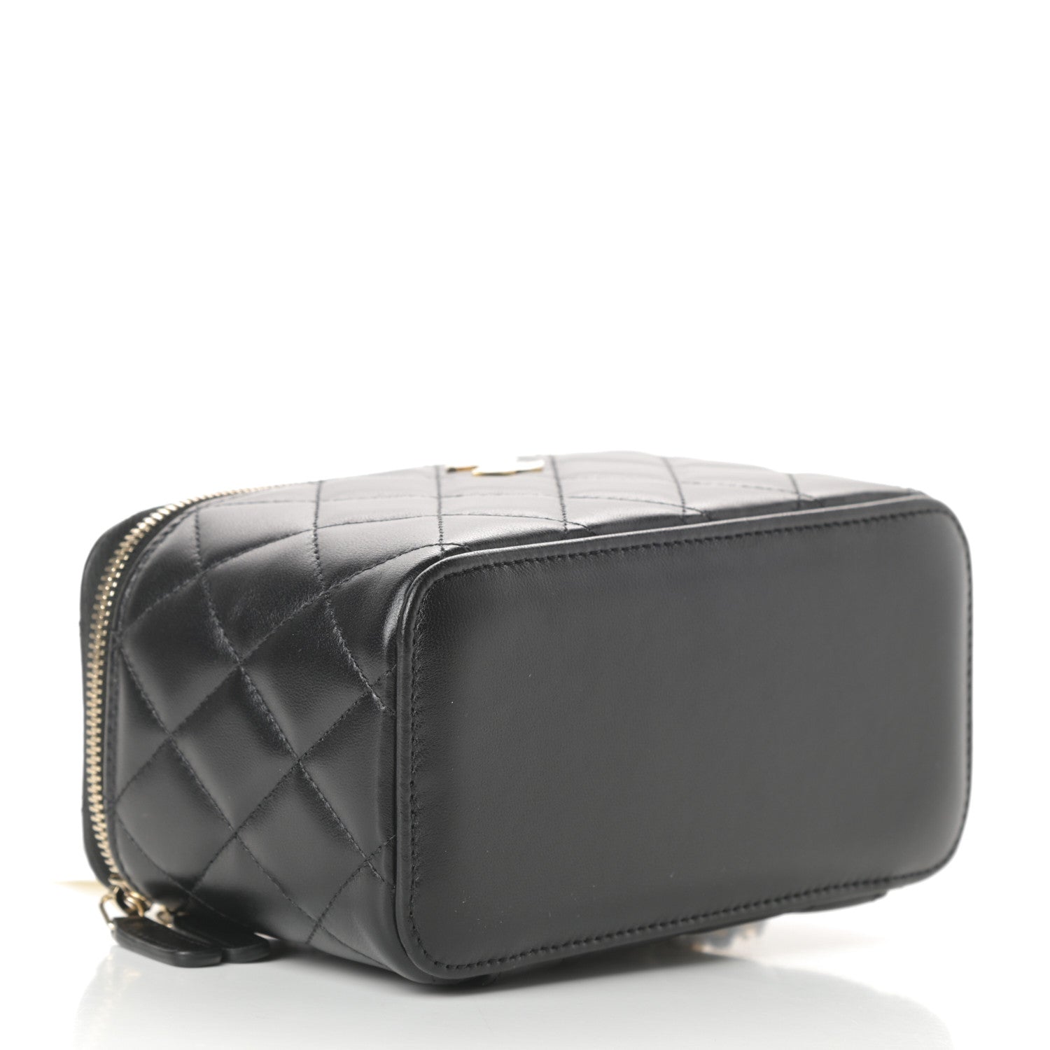 Chanel Lambskin Quilted Small Top Handle Vanity Case With Chain Black 4 of 11