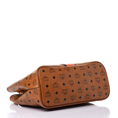 MCM Visetos Crocodile Embossed Shopper Tote Cognac 4 of 13