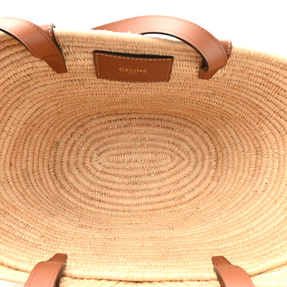 Celine Braided Raffia Calfskin Triomphe Small Panier Tan 5 of 9